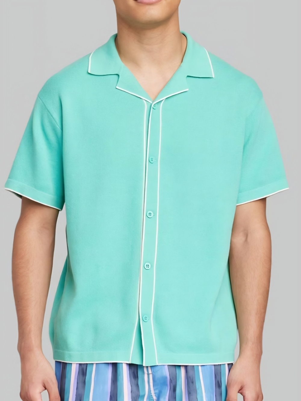 Original Use Men's Short Sleeve Button-Up Shirt Green Size Medium NWT Ai-3454